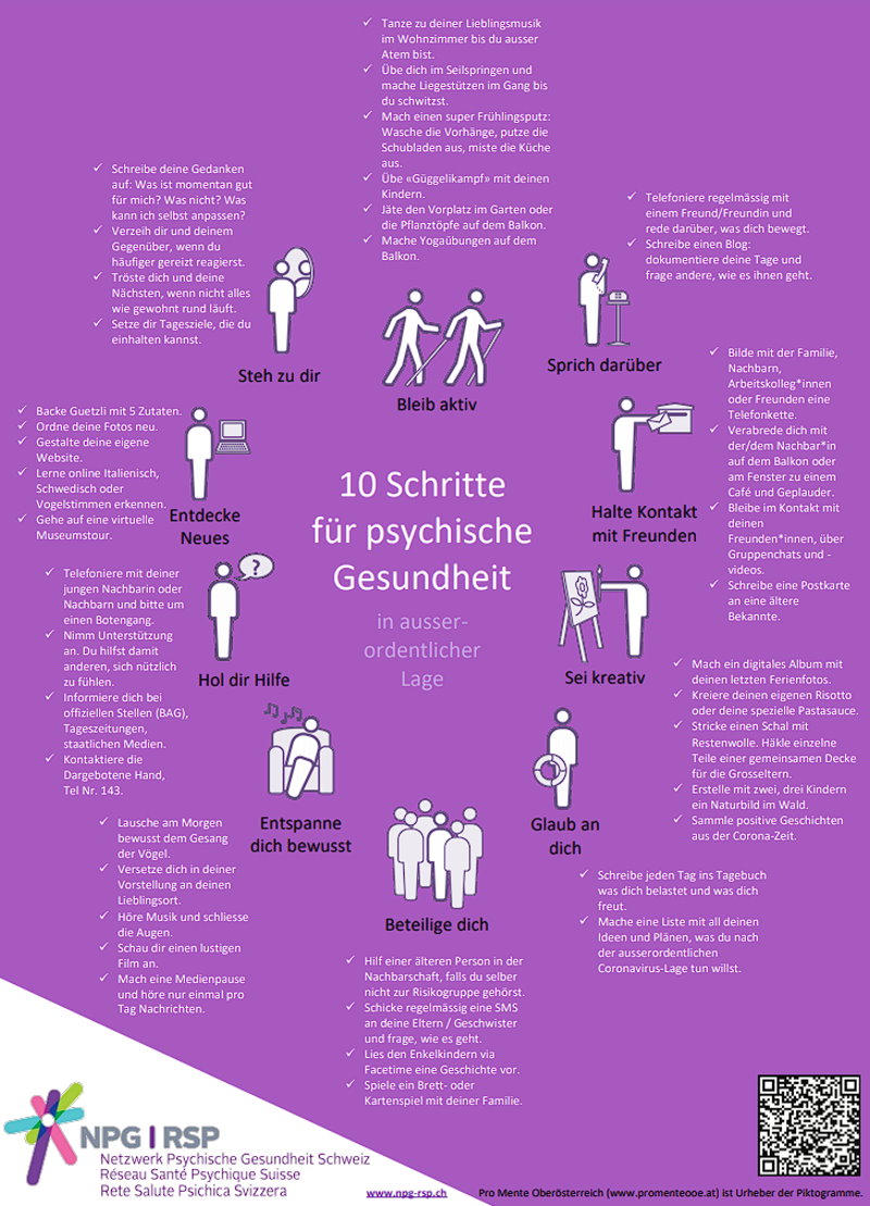 10 Schritte für psychische Gesundheit