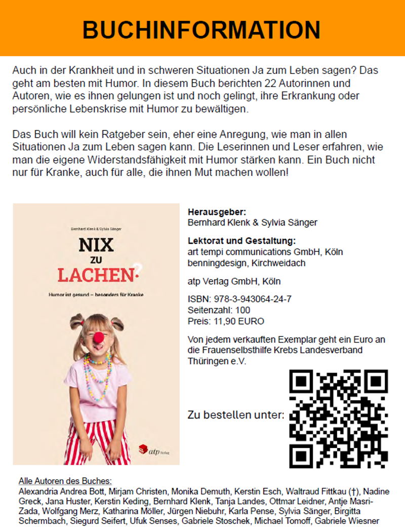 Buchinformation: „Nix zu Lachen? Humor ist gesund - besonders für Kranke“