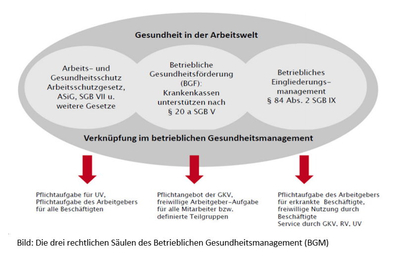 Die drei rechtlichen Säulen des betrieblichen Gesundheitsmanagement